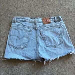 Levi's Women's Light Blue Denim Cutoff Shorts with Frayed Hem